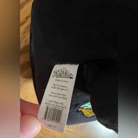 Cats VS Pickles Black Skelecat Skeleton Cat 9” Stuffed Animal Plush Beanbag #037 - Picture 8 of 10